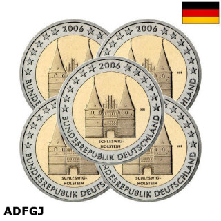 Germany 2 Euro 2006 ADFGJ "Schleswig-Holstein" UNC