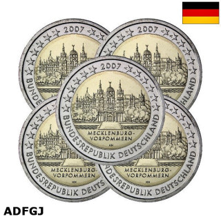 Germany 2 Euro 2007 ADFGJ "Mecklenburg-Vorpommern" UNC