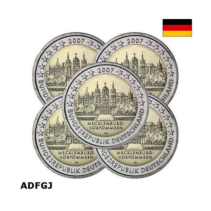 Germany 2 Euro 2007 ADFGJ "Mecklenburg-Vorpommern" UNC