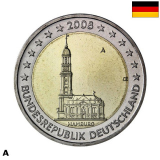 Germany 2 Euro 2008 A "Hamburg" UNC