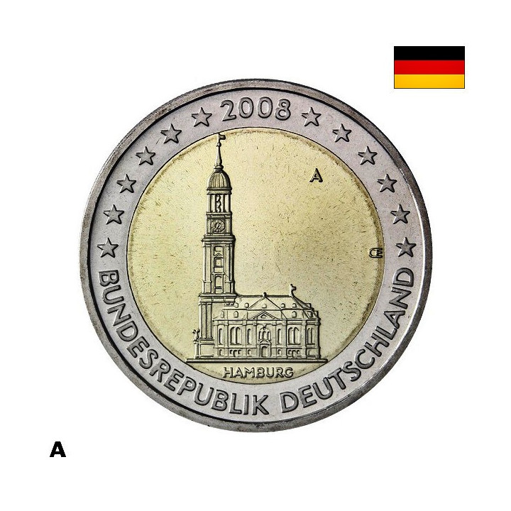 Germany 2 Euro 2008 A "Hamburg" UNC