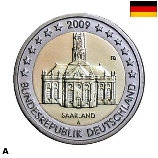 Germany 2 Euro 2009 A "Saarland" UNC