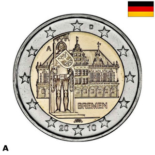 Germany 2 Euro 2010 A "Bremen" UNC