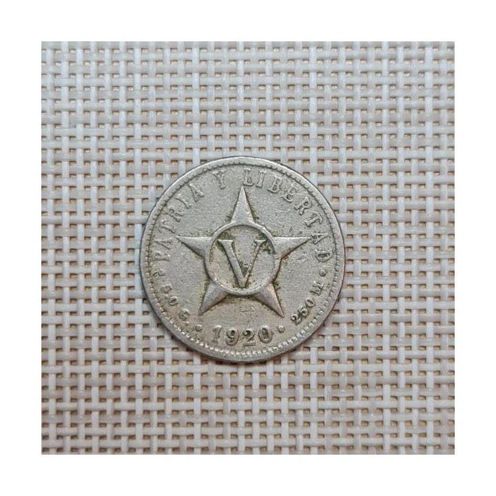 Cuba 5 Centavos 1920 KM-11.1 VF