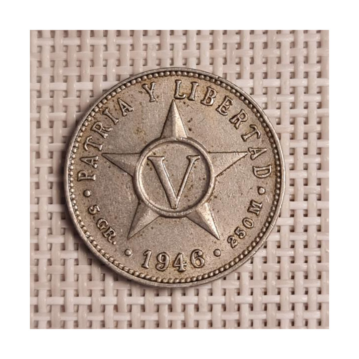 Cuba 5 Centavos 1946 KM-11.3 VF