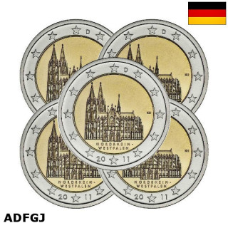 Germany 2 Euro 2011 ADFGJ "Westphalia" UNC