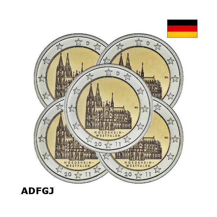 Germany 2 Euro 2011 ADFGJ "Westphalia" UNC
