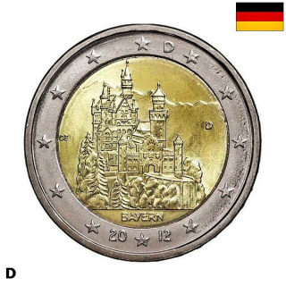 Germany 2 Euro 2012 D "Bavaria" UNC