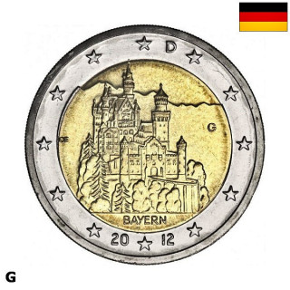 Germany 2 Euro 2012 G "Bavaria" UNC