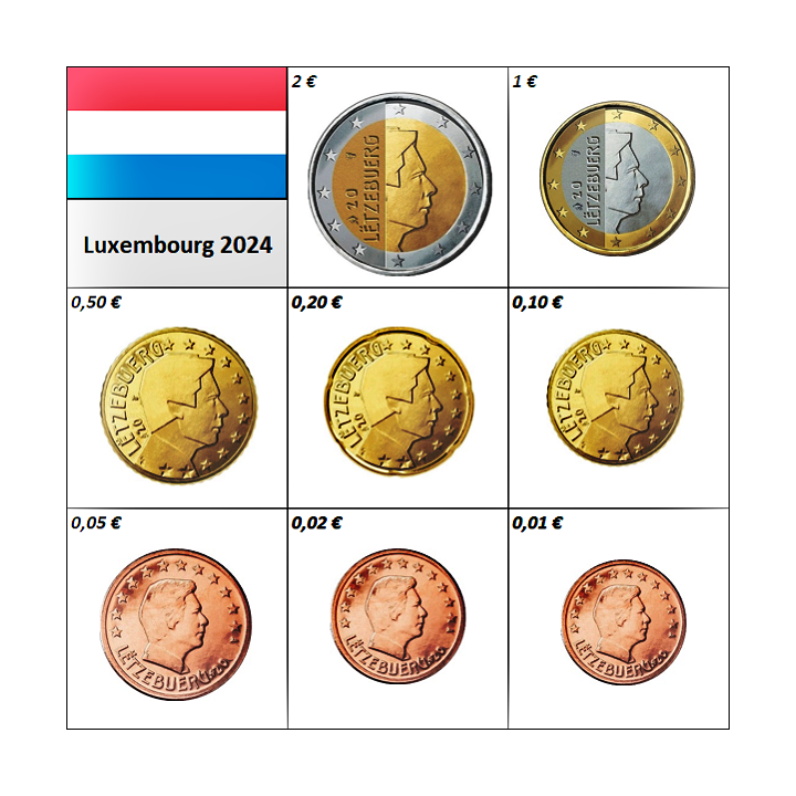 Luxembourg Euro Set (3,88€) 2024 UNC