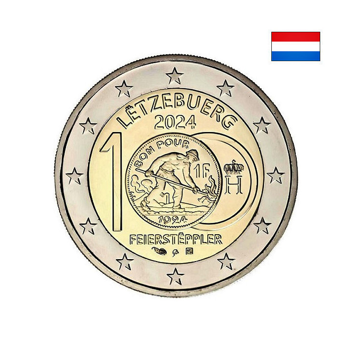 Luxembourg 2 Euro 2024 "Feierstëppler" UNC
