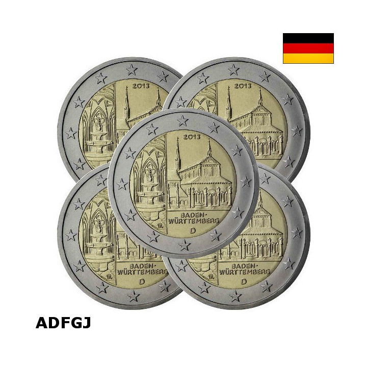 Germany 2 Euro 2013 ADFGJ "Baden" UNC