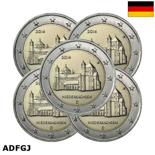 Germany 2 Euro 2014 ADFGJ "Lower Saxony" UNC