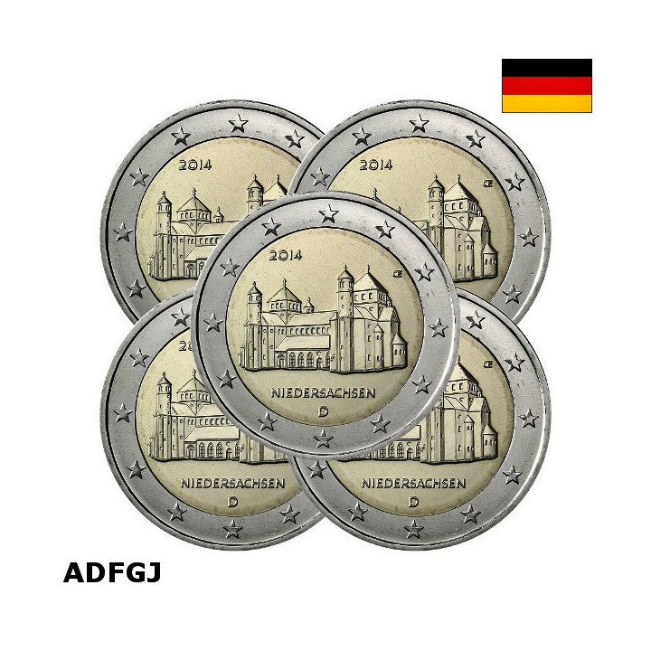 Germany 2 Euro 2014 ADFGJ "Lower Saxony" UNC