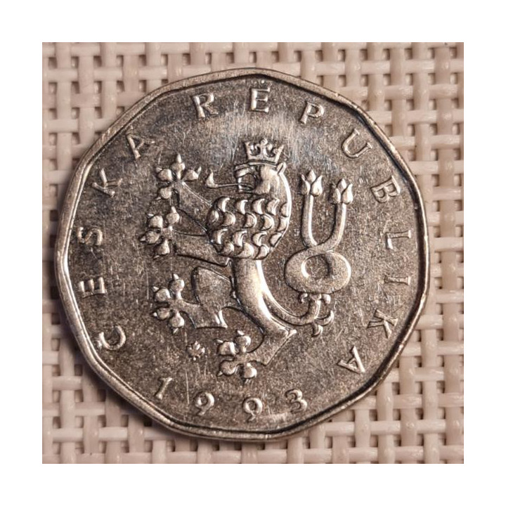 Czech Republic 2 Koruny 1993 KM-9 VF