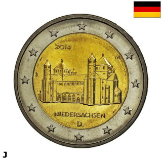 Germany 2 Euro 2014 J "Lower Saxony" UNC
