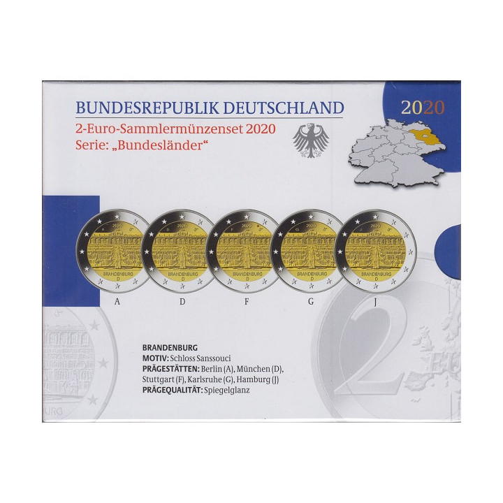 Germany Official 2 Euro Set 2020 Proof