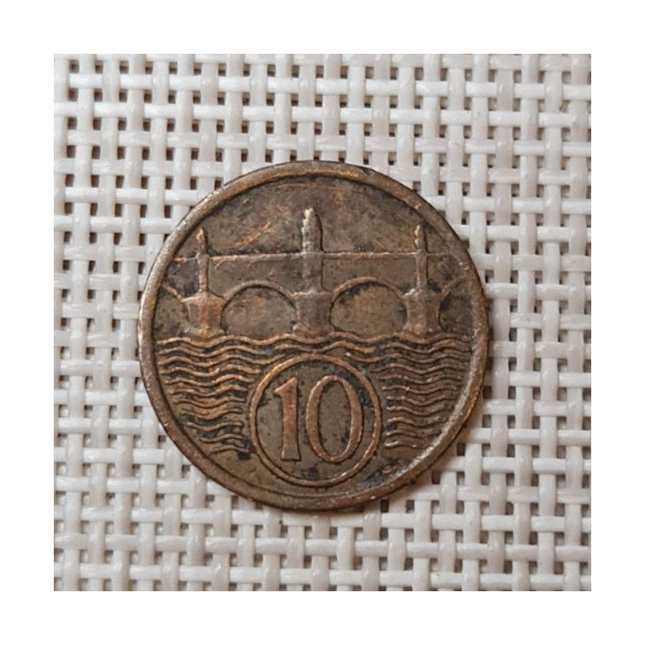 Czechoslovakia 10 Hellers 1923 KM-3 VF
