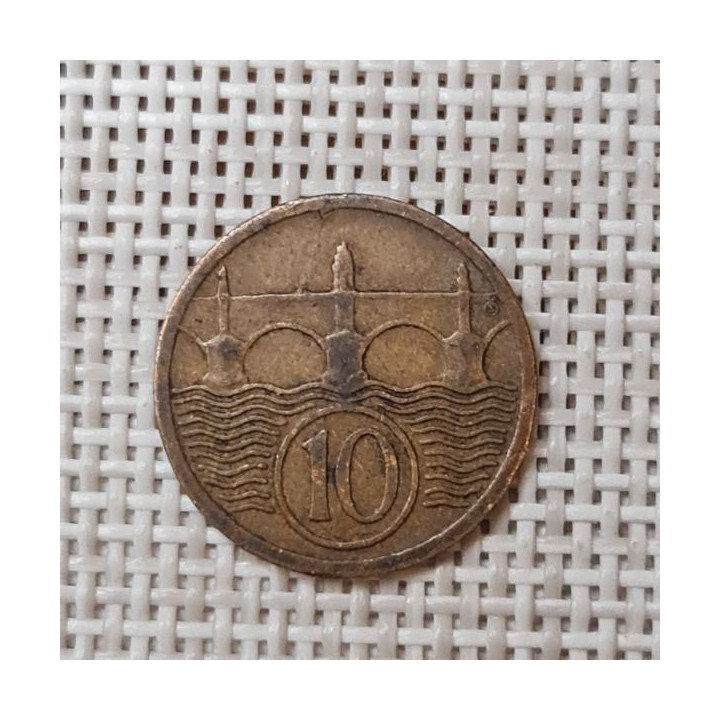 Czechoslovakia 10 Hellers 1927 KM-3 VF
